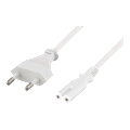 Miniatyrbild 3 av 3: Unearthed power cable, CEE 7/16 to IEC 60320 C7, 2m, white