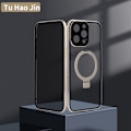 Miniatyrbild 6 av 6: Privacy Magnetic Case med ställ för iPhone iPhone 15 Pro Max Champagne