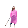 Miniatyrbillede 1 af 4: Regnponcho med hætte Lyserød M