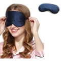 Miniatyrbild 1 av 5: Sovmask mullbärssilke 2-pack Mörkblå