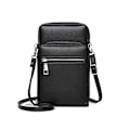 Miniatyrbild 1 av 6: Crossbody-väska för män för telefon, liten axelväska i PU-läder Svart