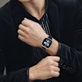 Miniatyrbild 6 av 6: Klockarmband i Äkta Läder för Fitbit Versa 4 Svart