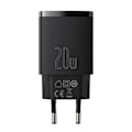 Miniatyrbild 7 av 11: Baseus kompakt snabbladdare, USB, USB-C, 20W (svart)
