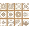Miniatyrbild 1 av 5: 12-delad Mandala Stencil Återanvändbara Mandala målarmallar