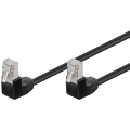 Miniatyrbild 1 av 5: Patchkabel CAT 5e, 2x 90° vinklad, F/UTP, svart, 1 m
