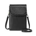 Miniatyrbillede 1 af 4: Kvinders Crossbody-telefontaske, PU-læder etui til multikortslot Sort
