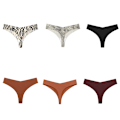 Miniatyrbillede 1 af 8: 6-Pack Dame Sømløs Åndbar Usynlig Hipster Thong M
