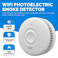 Miniatyrbild 6 av 11: WiFi Brandvarnare, 3-års batteri Brandlarm med LED-indikator Vit