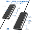 Pikkukuva 2 / 7: 13-in-1 USB-C-keskitin HDMI:llä, VGA:lla, Ethernetillä ja PD-latauksella