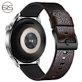 Miniatyrbild 1 av 6: Armband i äkta läder för Samsung Galaxy Watch 4 Kaffe+svart 20 mm