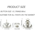 Pikkukuva 2 / 8: INF Irrotettavat farkkunapit 10 kpl Perfect Fit Button Hopea