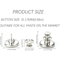 Pikkukuva 2 / 8: Irrotettavat farkkunapit 10 kpl Perfect Fit Button Hopea