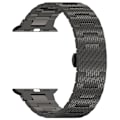 Miniatyrbillede 2 af 5: Tekstureret stålrem til Garmin Forerunner 165/165 Music/168/168 Music/D2 Air X10/Bounce/vivoactive 5/Active 5/VivoMove T Sort 20mm