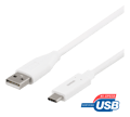 Miniatyrbillede 1 af 3: USB 2.0 cable, Type A - Type C ma, 1.5m, white