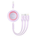 Miniatyrbild 3 av 7: Baseus Bright Mirror 2, 3-i-1 USB 3-i-1-kabel för mikro-USB / USB-C / Lightning 3.5A 1.1m (lila)