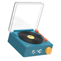 Miniatyrbild 1 av 2: Högtalare Väckarklocka Vinyl Retro Blå