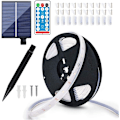 Miniatyrbild 1 av 4: Solar LED vit ljuslist med 8 belysningsfunktioner för innergårdsbalkong Svart 1 x 0.05 m
