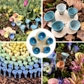 Miniatyrbild 4 av 9: Bi-vattenfontän i hartsblomma (set om 2) Röd