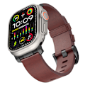 Pikkukuva 1 / 8: Horween nahkarannekello Apple Watchille 42/44/46/49mm - Tummanruskea Tumman ruskea