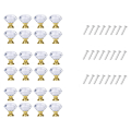 Miniatyrbillede 1 af 5: Diamantformede knopper i glas Transparent / Guld 8 stk 24 Pack