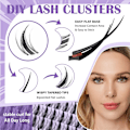 Miniatyrbild 4 av 5: Voluminous Segmental False Eyelashes, Natural Thic