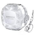 Miniatyrbillede 4 af 10: Diamond Pattern Protective Case til Galaxy Buds Live/2/Pro/FE Sort Gennemsigtig