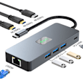 Miniatyrbild 2 av 4: 8-i-1 USB C Hub, Dubbla 4K60Hz, Gigabit Ethernet-adapter