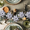 Miniatyrbillede 3 af 5: Kunstige juleblomster sølv 5-pak julepynt