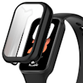 Miniatyrbillede 2 af 5: Beskyttelsesetui med skærmbeskytter til Xiaomi Mi Band 8 Active/Redmi Band 2 Sort