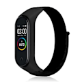 Miniatyrbillede 1 af 5: Nylon urrem til Xiaomi Mi Band 3/4/5/6/7 Sort