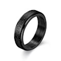 Miniatyrbillede 1 af 5: Rustfrit stål anti-stress ring med glat design Sort