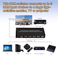 Miniatyrbild 3 av 11: HDMI switch 5 in 1 out, 4K@60Hz med ARC audio extractor HDMI 2.0 HDR och fjärrkontroll Svart