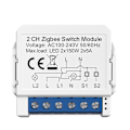 Miniatyrbild 1 av 4: ZigBee Smart Switch Module - 2 Gang, Vit, Mini Storlek