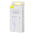 Miniatyrbillede 6 af 7: 3-i-1 USB-kabel Baseus Flash II Series, USB-C + micro USB + Lightning, 66W, 1,2m (lilla)