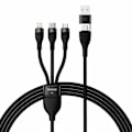 Miniatyrbild 7 av 10: 3-i-1 USB-kabel Baseus Flash Series 2, USB-C + micro USB + Lightning, 100W, 1,2m (svart)
