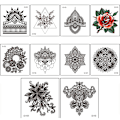 Miniatyrbild 2 av 5: Paket med 10 ark tillfälliga tatueringar Modell 4