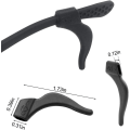 Miniatyrbillede 2 af 5: Anti-slip silikone brilleholder 12-par Sort