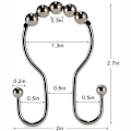 Miniatyrbild 2 av 3: 12-Pack duschdraperikrokar ringar - smidig glidning Silver