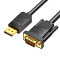 Miniatyrbillede 2 af 2: DisplayPort til VGA-kabelventilation HBLBG 1,5m, 1080P 60Hz (sort)