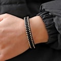 Miniatyrbild 4 av 4: Stilfullt flätat armband i mikrofiber för män Silver