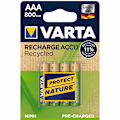 Miniatyrbild 1 av 2: Recycle Laddningsbart batteri AAA 800 mAh 4-p