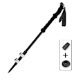 Miniatyrbillede 1 af 4: Sort kulfiber trekkingstang, foldbar, 5-sektion, 3K ekstern lås