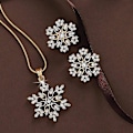 Miniatyrbild 5 av 6: Snowflake Halsband Örhängen Set Guld