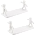Miniatyrbillede 1 af 4: Vægmonteret opbevaringshylde - Praktisk arrangør til badeværelser og køkkener 2 pack