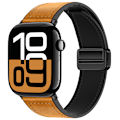 Pikkukuva 4 / 4: Aito nahkainen magneettiranneke Apple Watch Series 8/9/Ultra 2:lle Harmaa L