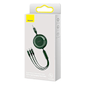Miniatyrbild 6 av 7: Baseus Bright Mirror 2, USB 3-i-1-kabel för micro USB / USB-C / Lightning 3,5A 1,1m (grön)