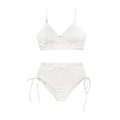 Miniatyrbillede 1 af 5: Elegant Halter Bikini Badedragt til Kvinder Hvid M