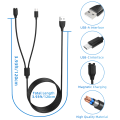 Miniatyrbillede 10 af 10: 2-i-1 oplader til USB-C mobiltelefon og sportsur Garmin Fenix, Forerunner, Vivoactive etc. Sort 1.2 m