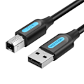 Miniatyrbillede 2 af 2: USB 2.0 A til B kabel Ventilation COQBJ 2A 5m Sort PVC