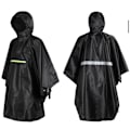 Miniatyrbillede 8 af 9: Vandtæt regnponcho - sort polyester PU Sort
